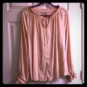LOFT Blush Pink Boho Peasant Blouse